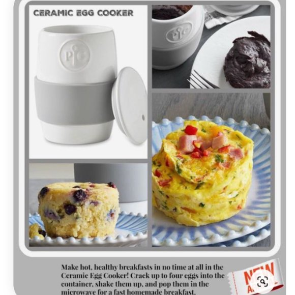 New Pampered Chef Ceramic Egg Cooker #1529 - New in Box - Picture 5 of 7